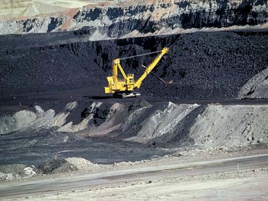 Large quarry digger in coal mine